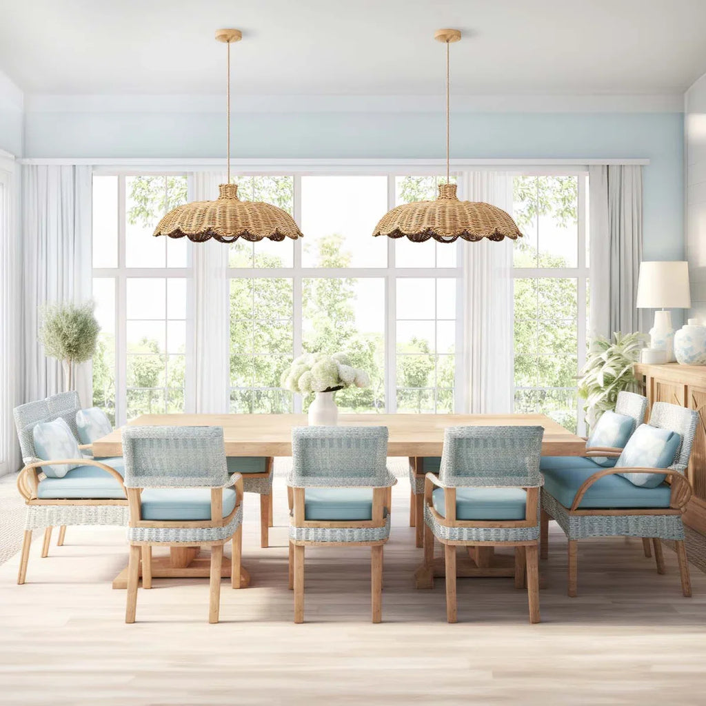 Alice Boho Scallop Rattan Pendant Light