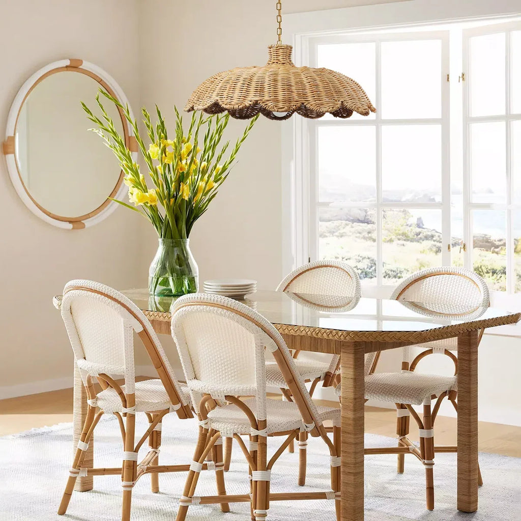 Alice Boho Scallop Rattan Pendant Light