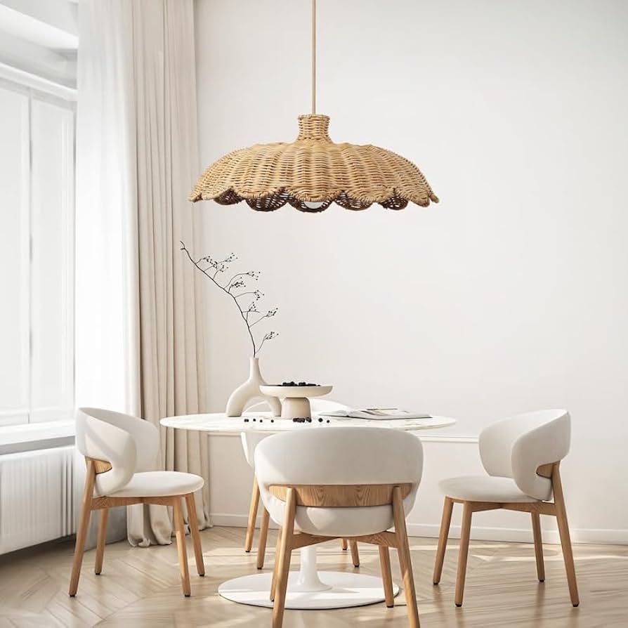 Alice Boho Scallop Rattan Pendant Light