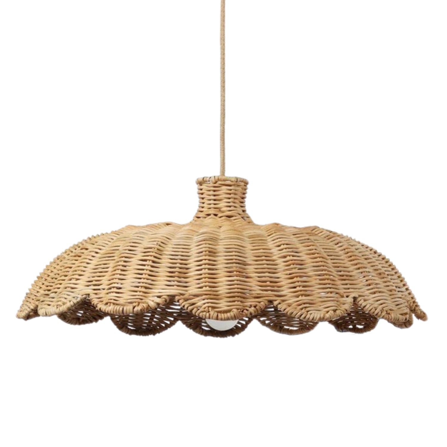 Alice Boho Scallop Rattan Pendant Light