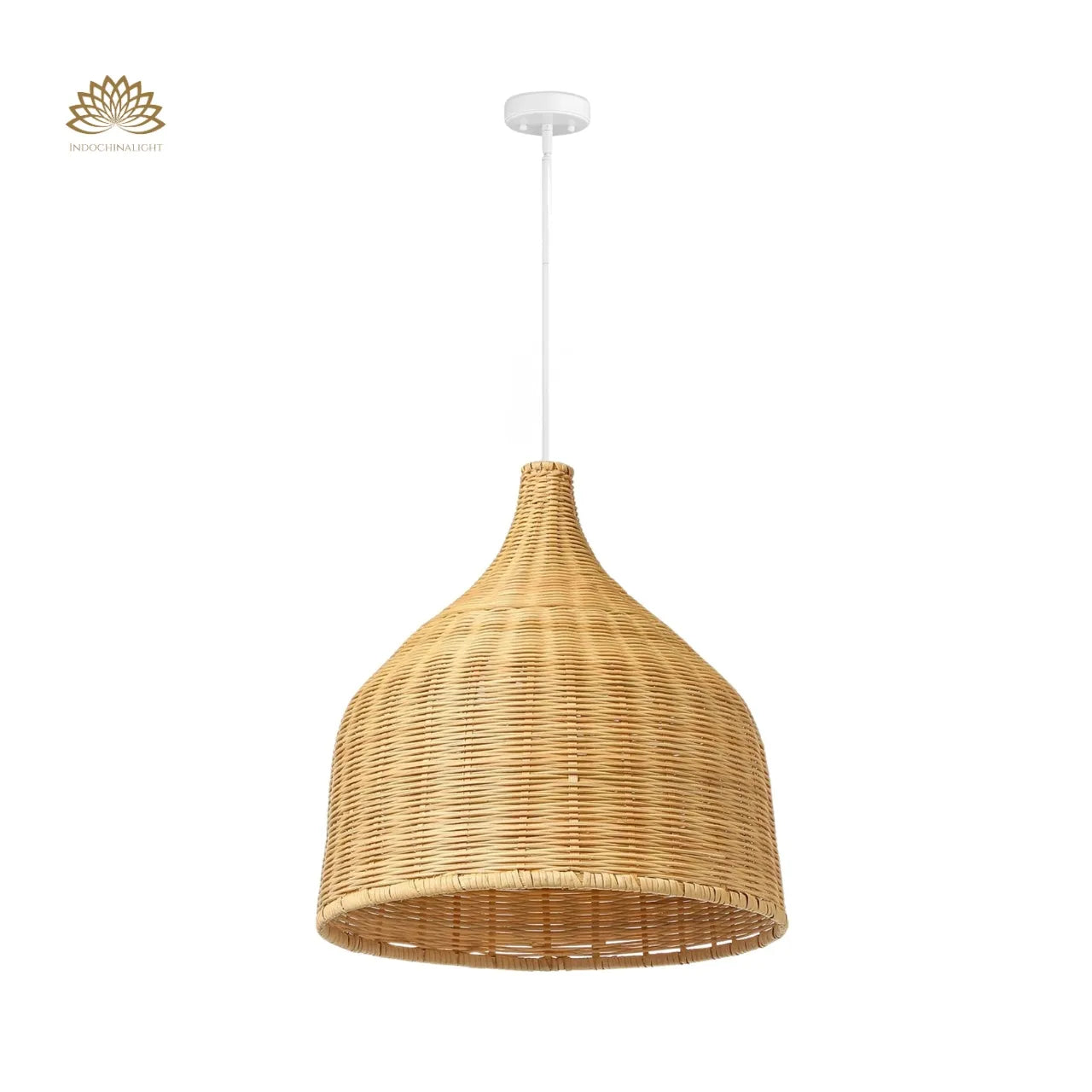 Allen and Roth Wicker Rattan Bell Basket Pendant Light