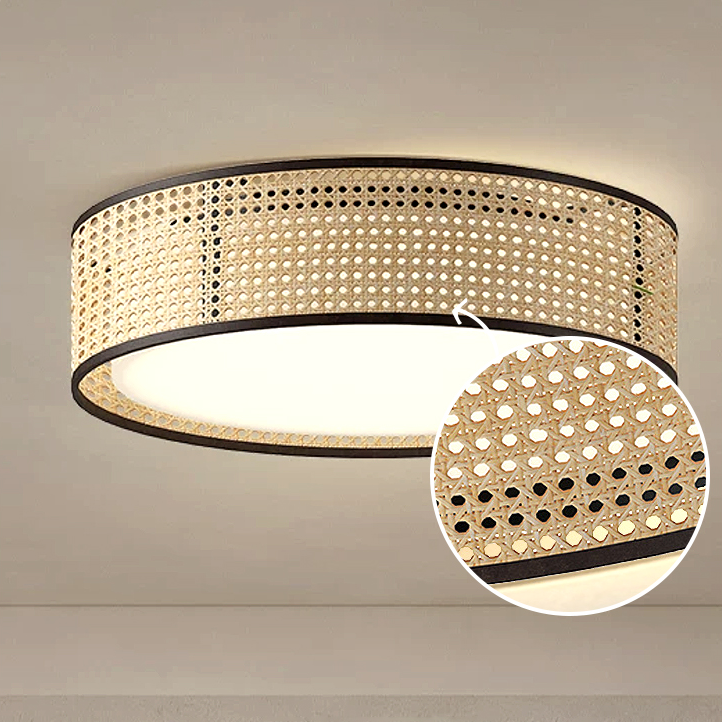 Alora Lyla Rattan Drum Light - Flush Mount