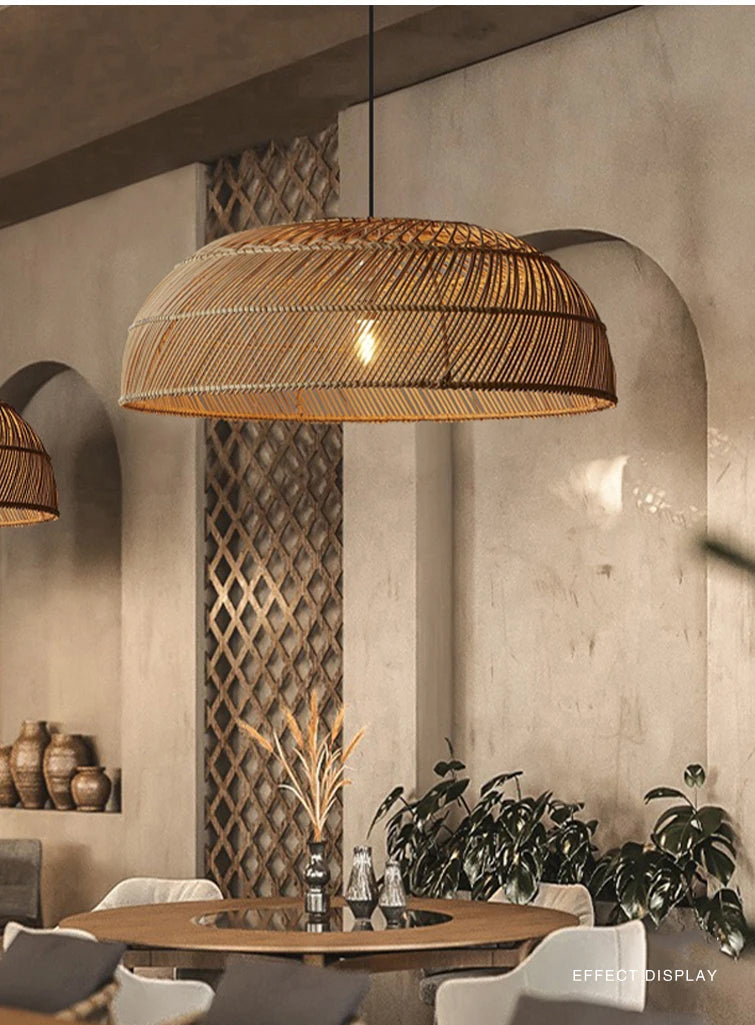 Amara Dome Rattan Woven Pendant Light