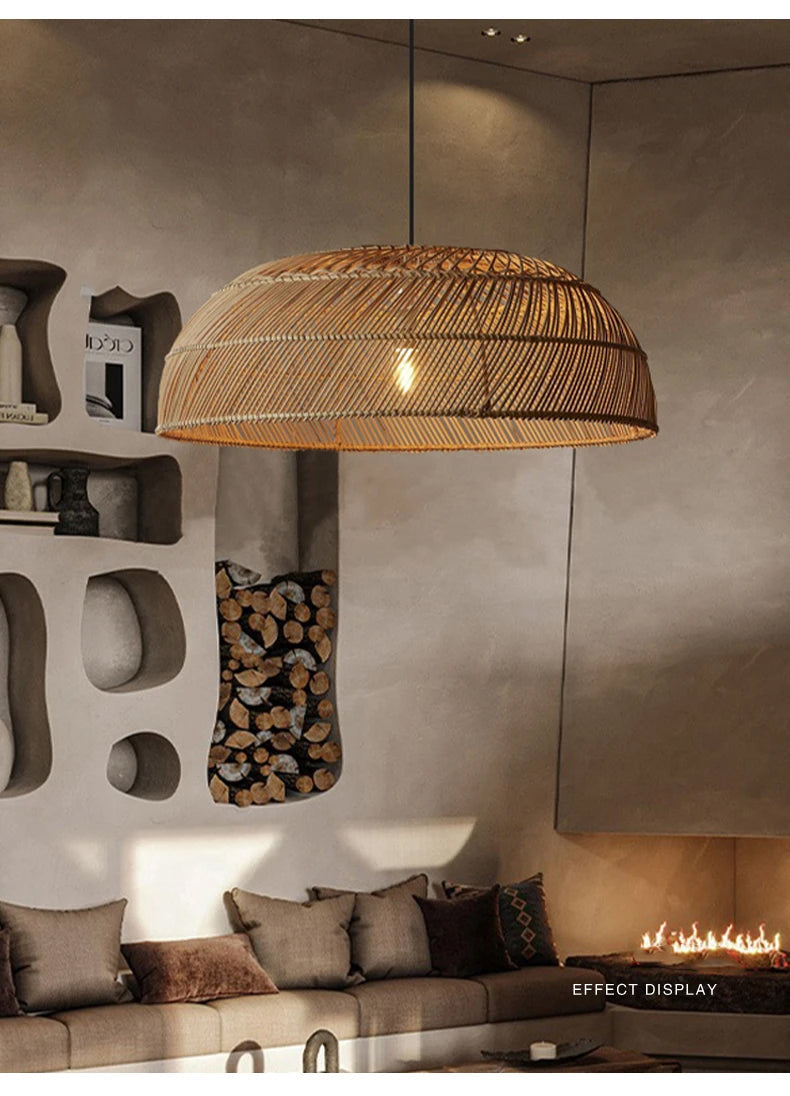 Amara Dome Rattan Woven Pendant Light