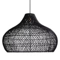 Anjani Dome Black Rattan Pendant Light