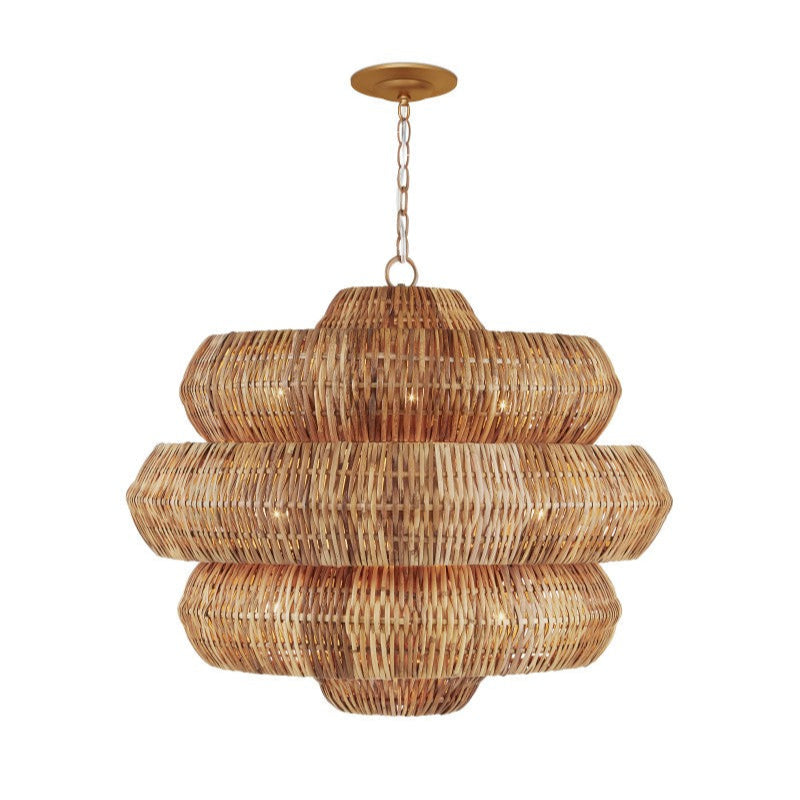 Antibes Extra Large Multi-Tiered Rattan Chandelier