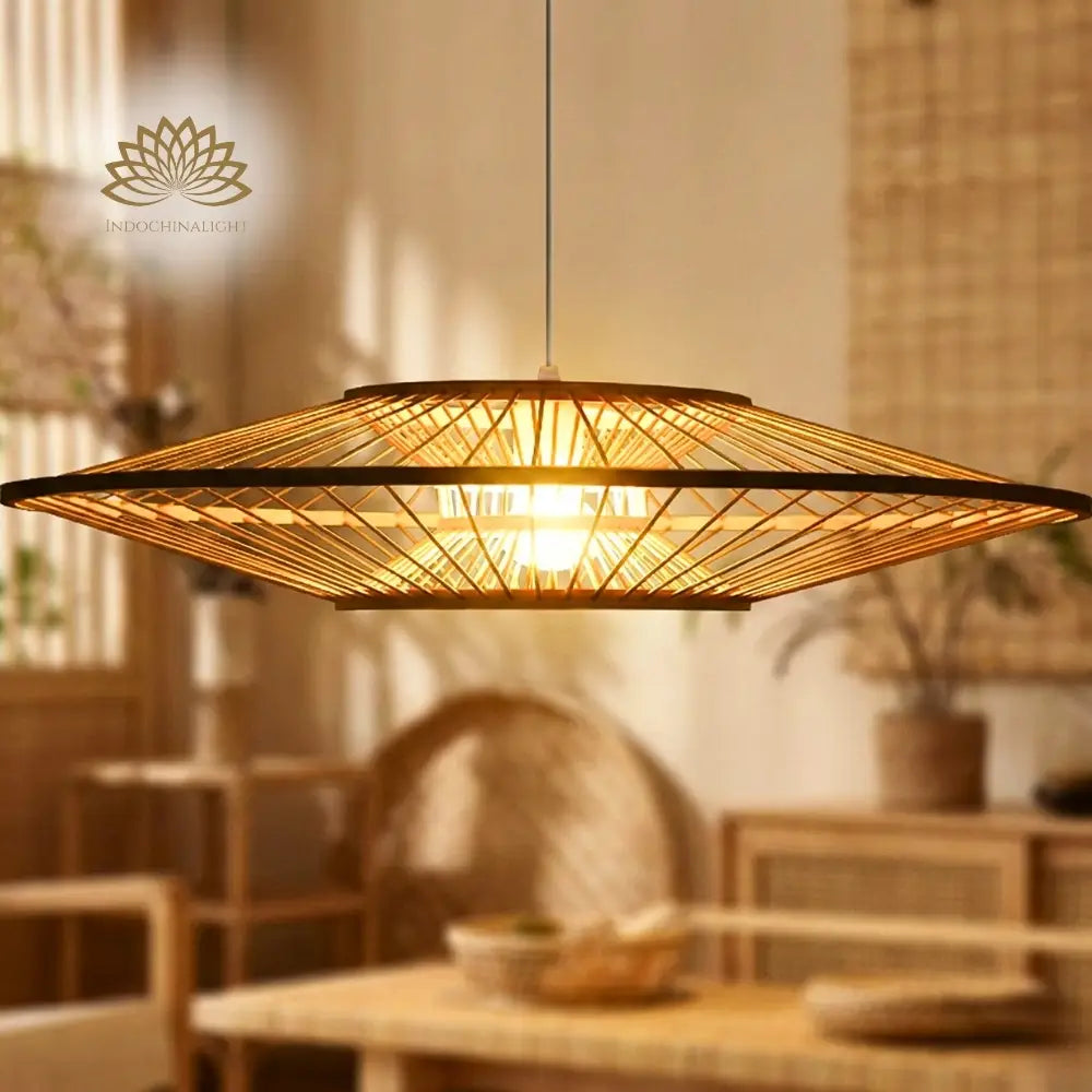 Antique Round Bamboo Pendant Light