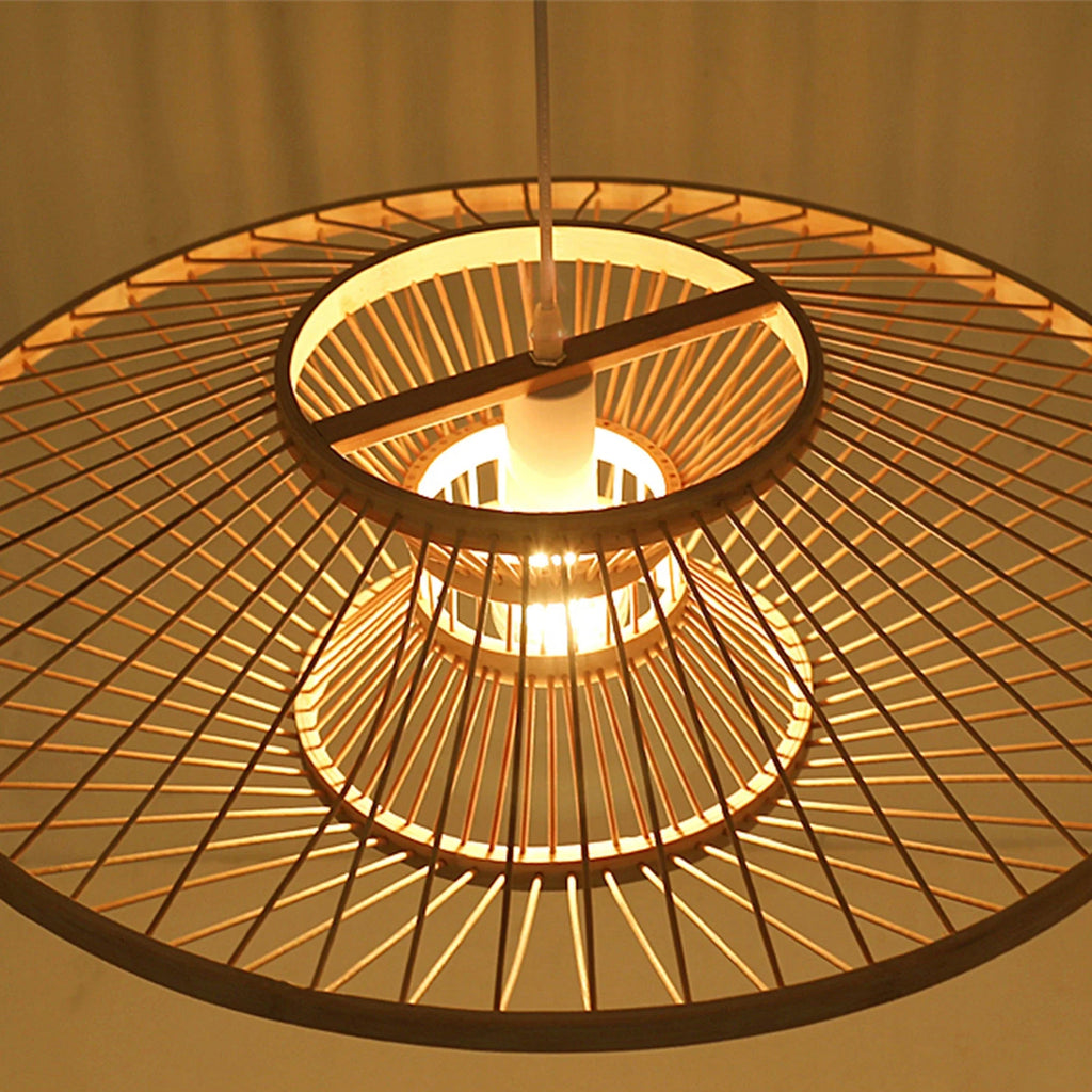 Antique Round Bamboo Pendant Light