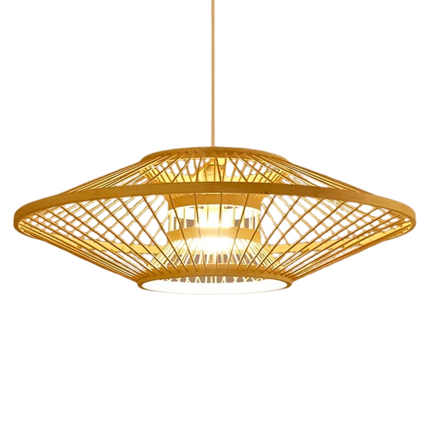 Antique Round Bamboo Pendant Light