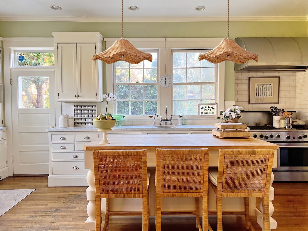 Ariel Rattan Wave Pendant Light