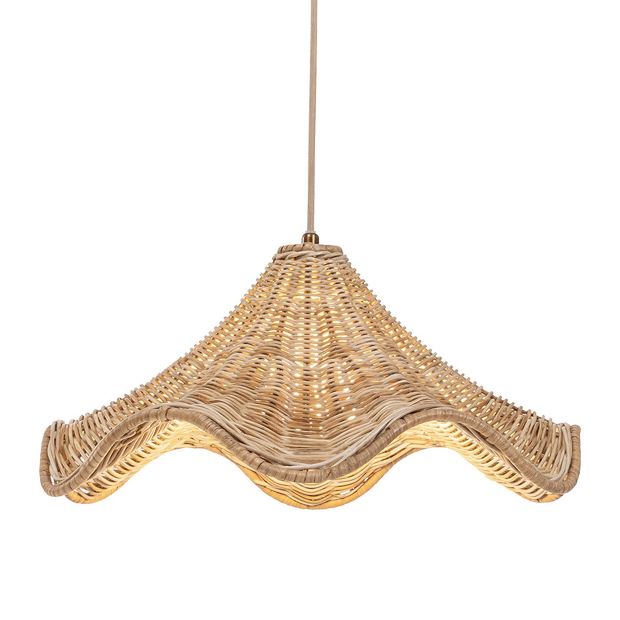 Ariel Rattan Wave Pendant Light
