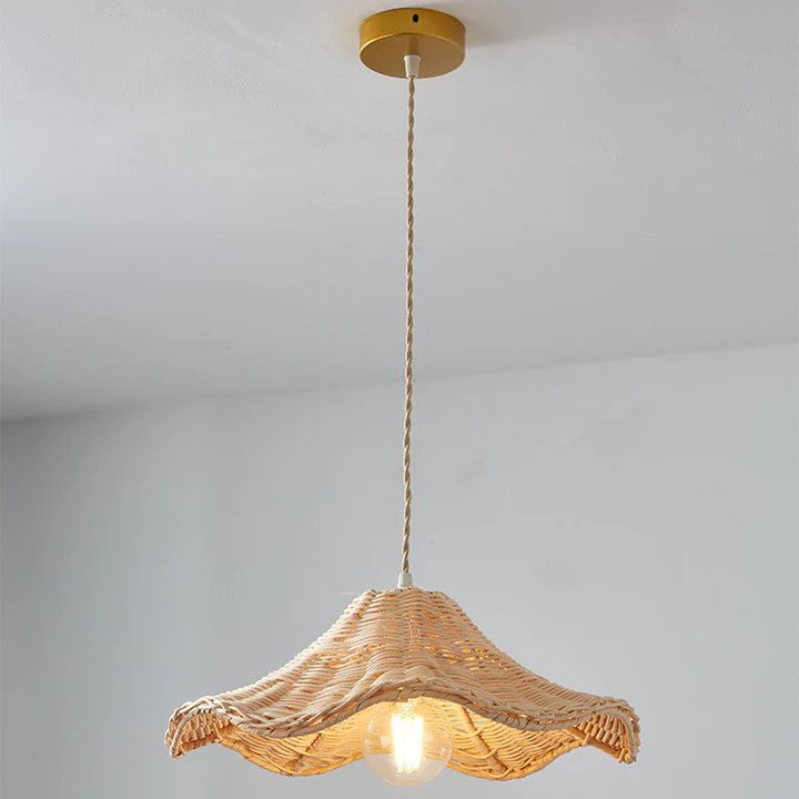 Ariel Rattan Wave Pendant Light