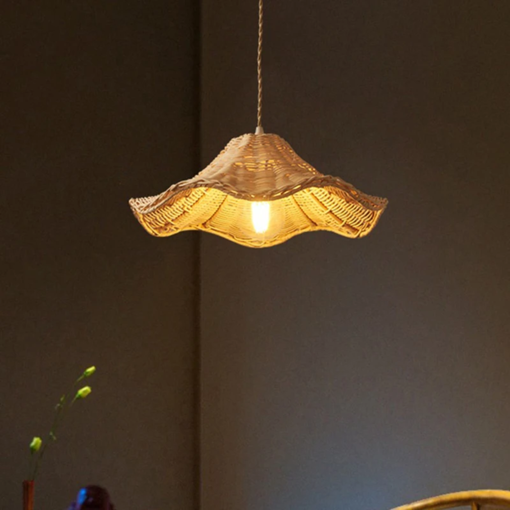 Ariel Rattan Wave Pendant Light