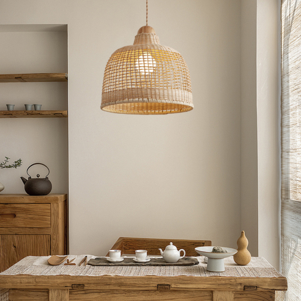 Arturesthome Rattan Basket Weave Pendant Light