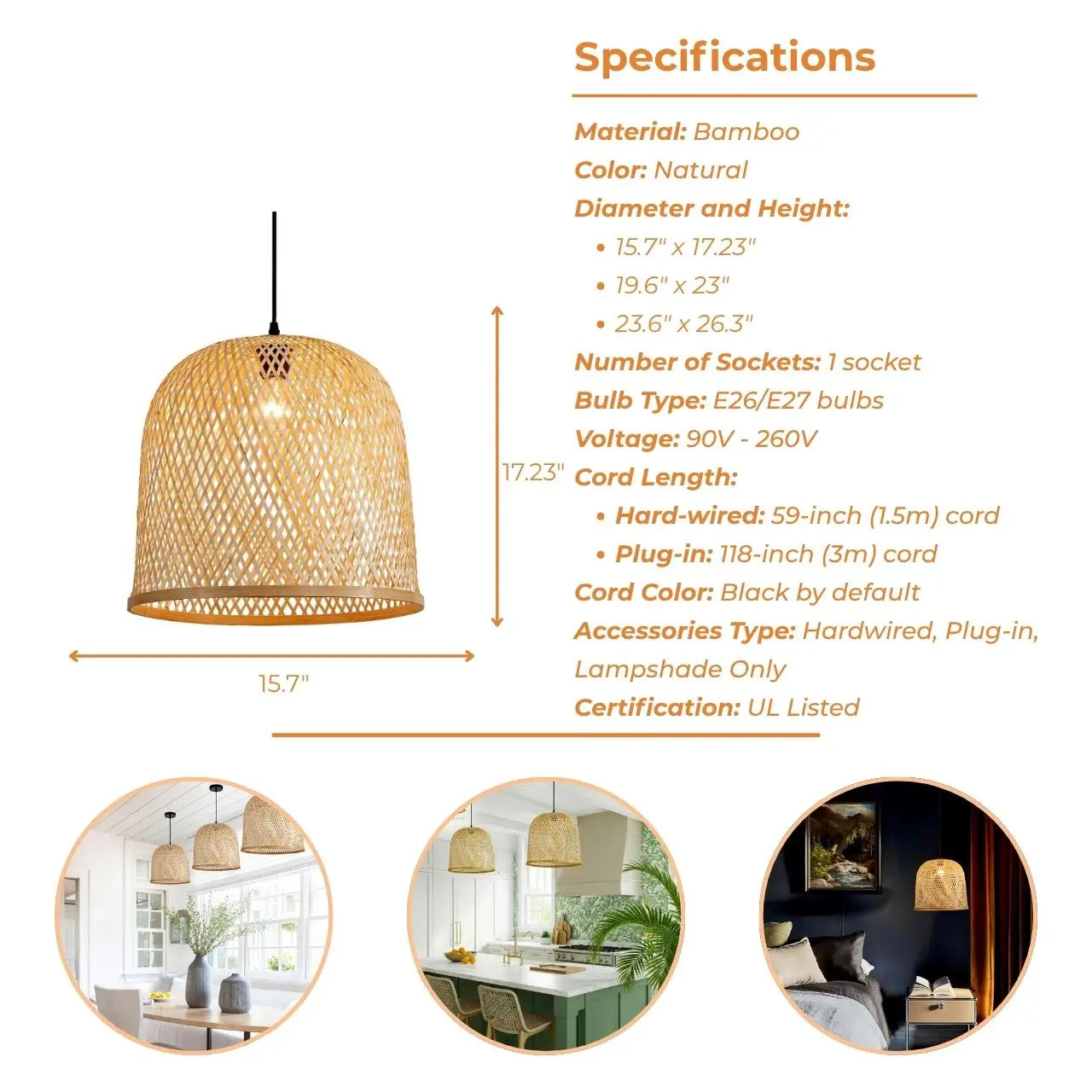 Arun Bamboo Pendant Light Shade