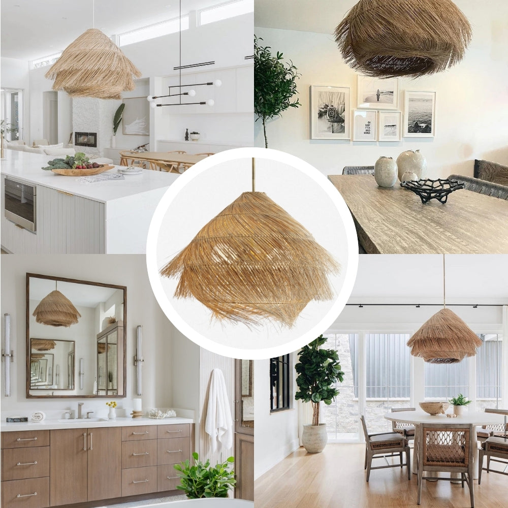 Ashburn Fringe Rattan Pendant Light