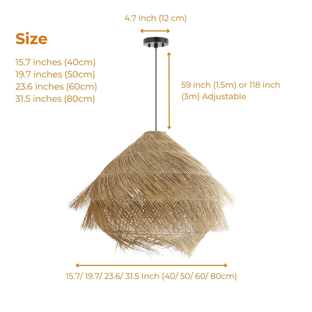 Ashburn Fringe Rattan Pendant Light