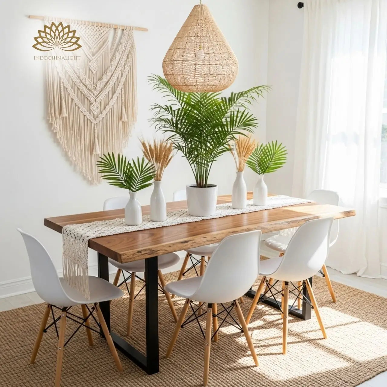 Ayanna Teardrop Rattan Pendant Light