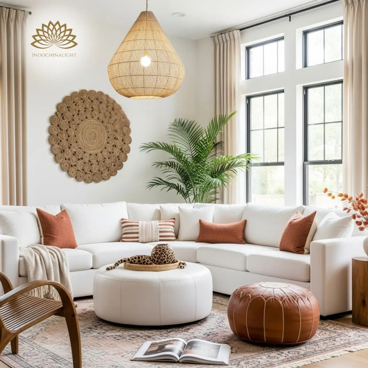 Ayanna Teardrop Rattan Pendant Light