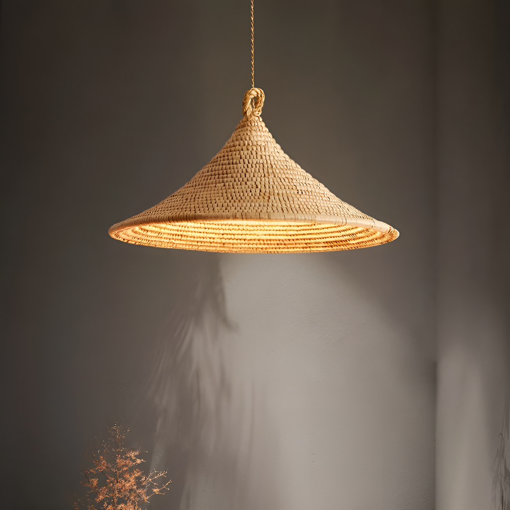 Yariah Cone Bamboo Rattan Pendant Light