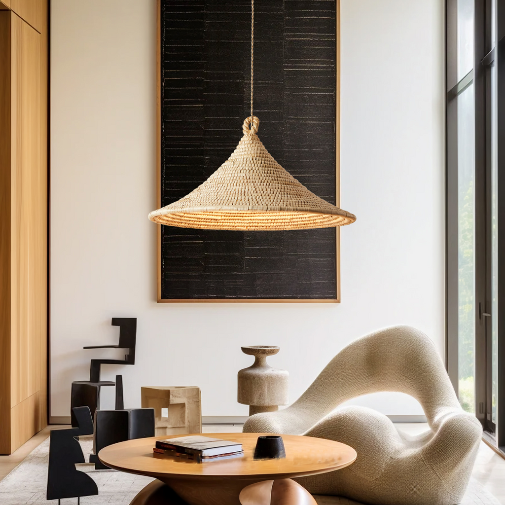 Yariah Cone Bamboo Rattan Pendant Light