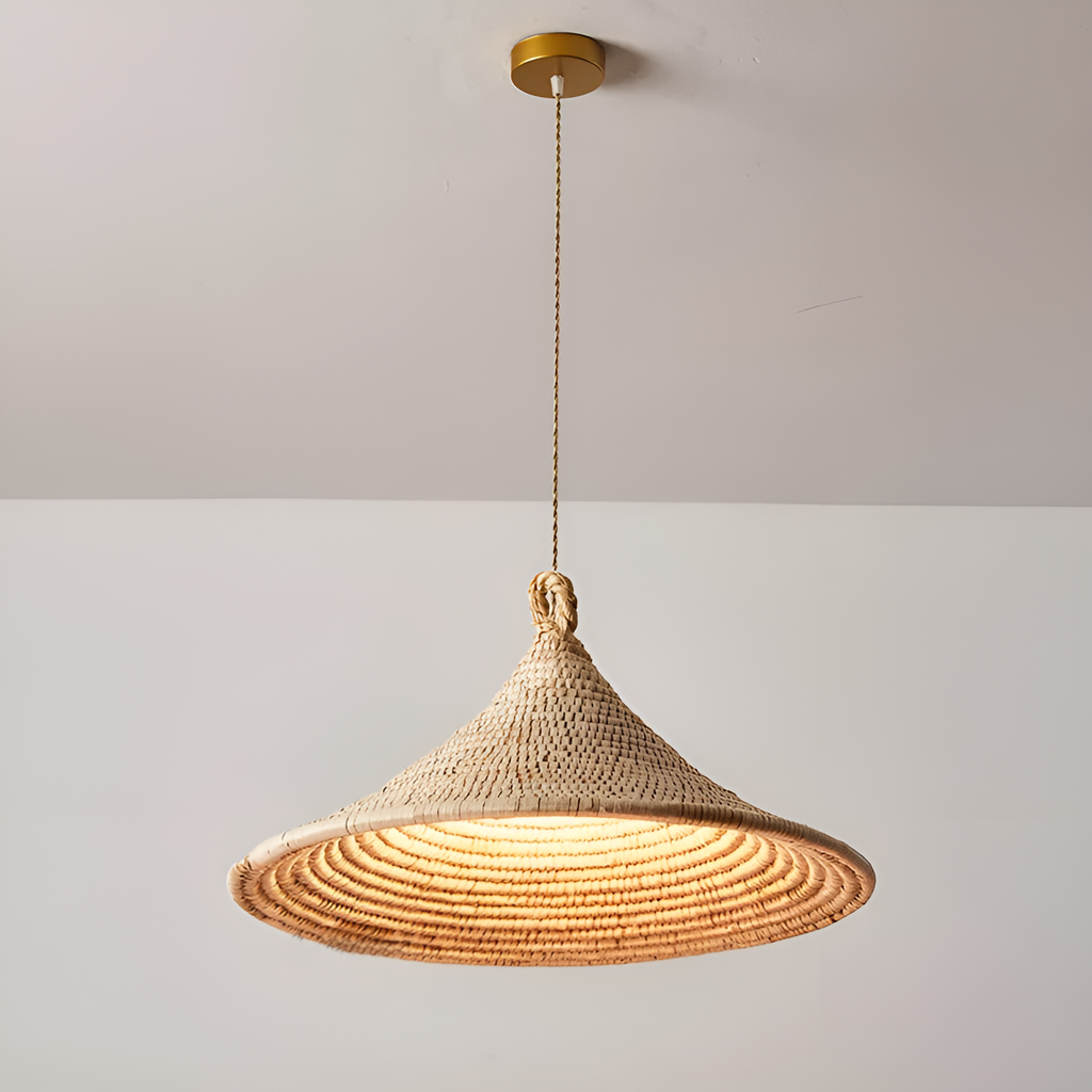 Yariah Cone Bamboo Rattan Pendant Light