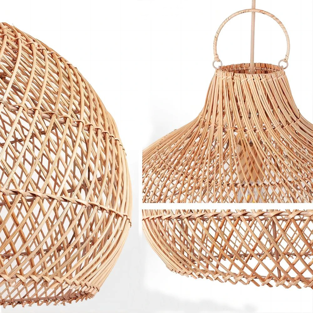 Anjani Dome Black Rattan Pendant Light