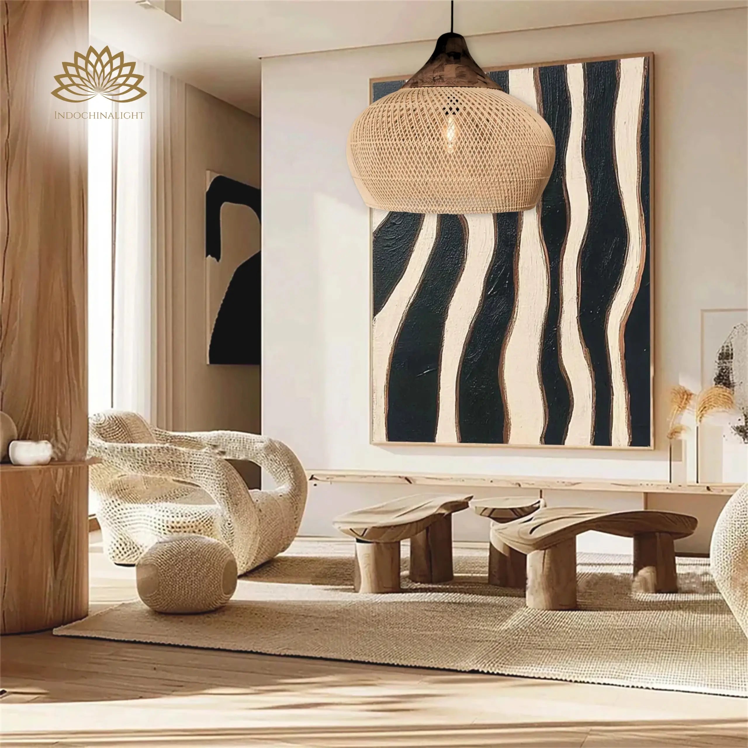 Bathari Wabi Sabi Rattan Pendant Light