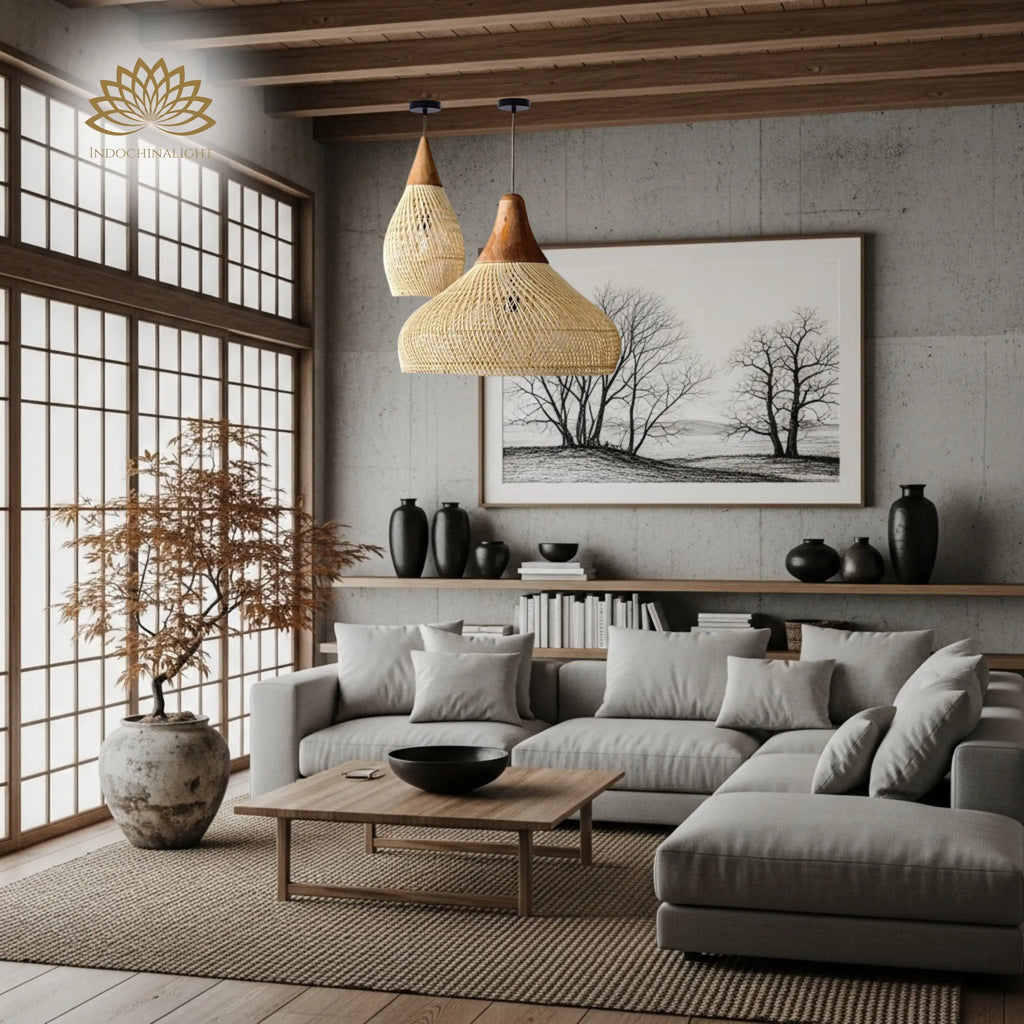 Bathari Wabi Sabi Rattan Pendant Light