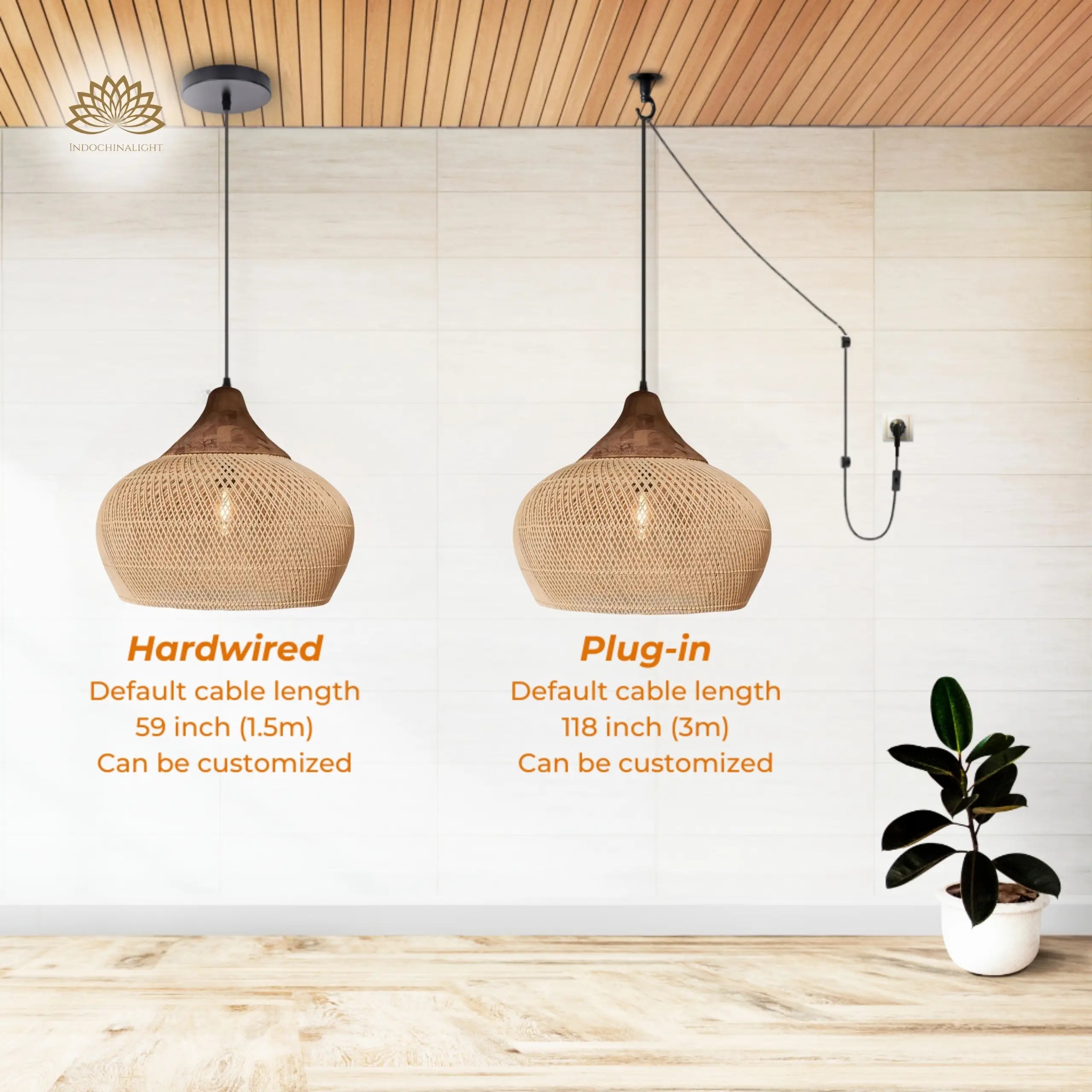 Bathari Wabi Sabi Rattan Pendant Light