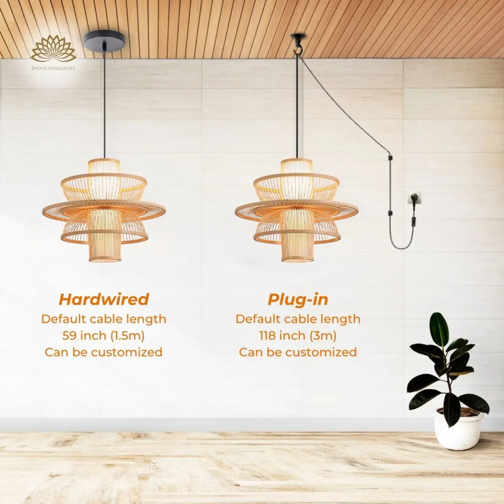Bayou Wabi Sabi Tiered Bamboo Pendant Light