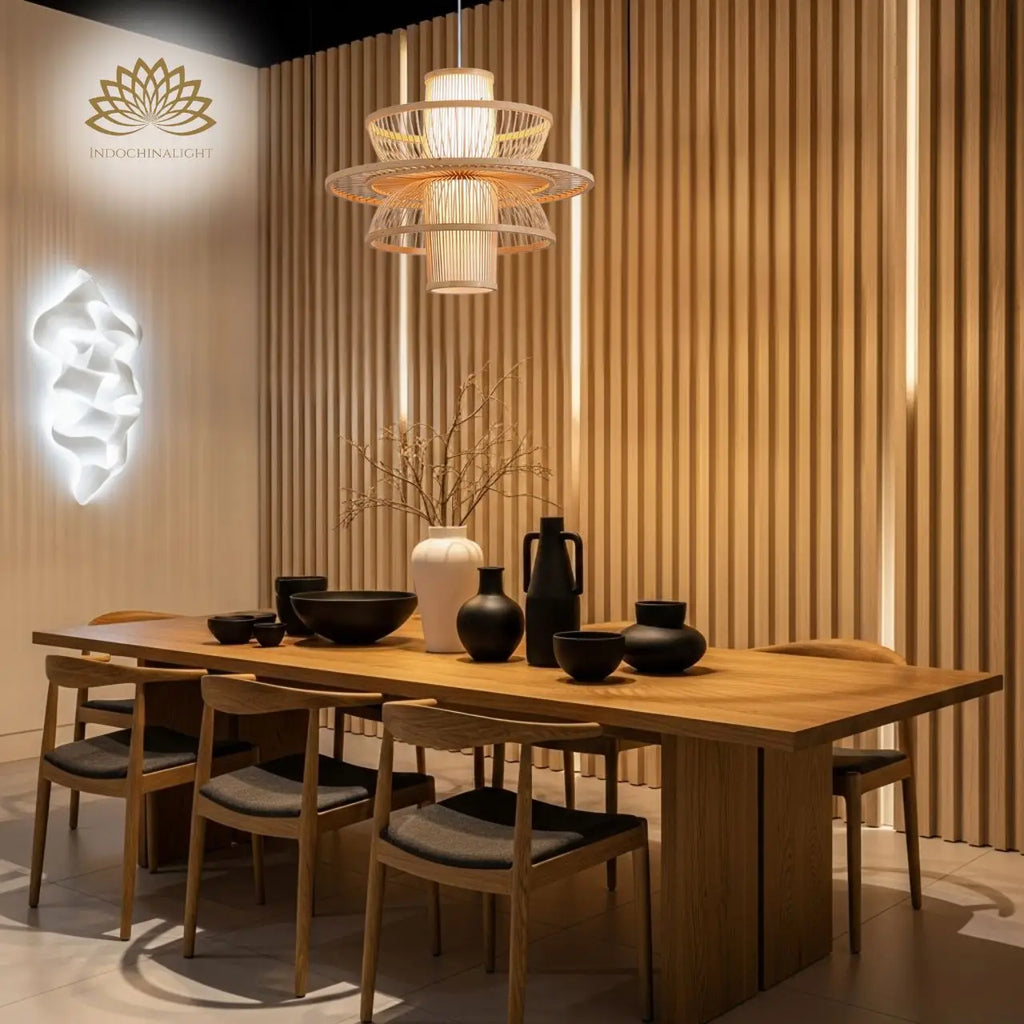 Bayou Wabi Sabi Tiered Bamboo Pendant Light