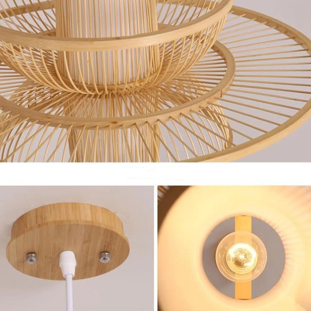 Bayou Wabi Sabi Tiered Bamboo Pendant Light