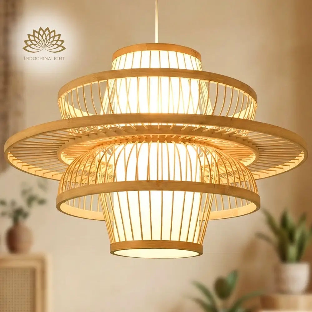 Bayou Wabi Sabi Tiered Bamboo Pendant Light