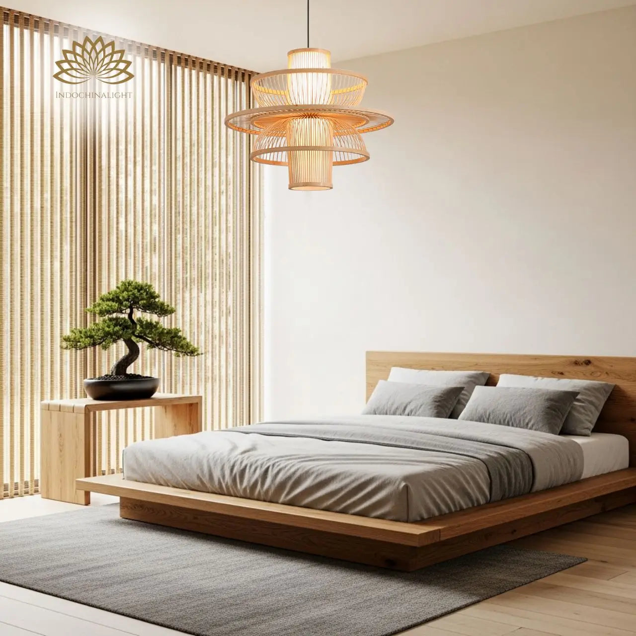 Bayou Wabi Sabi Tiered Bamboo Pendant Light