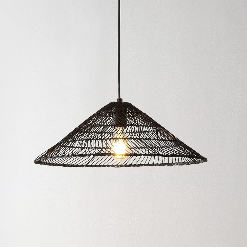 Nova Black Rattan Pendant Light