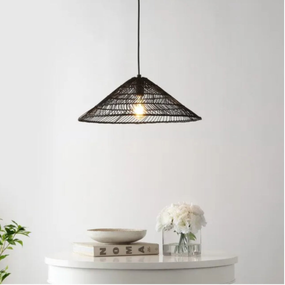 Nova Black Rattan Pendant Light