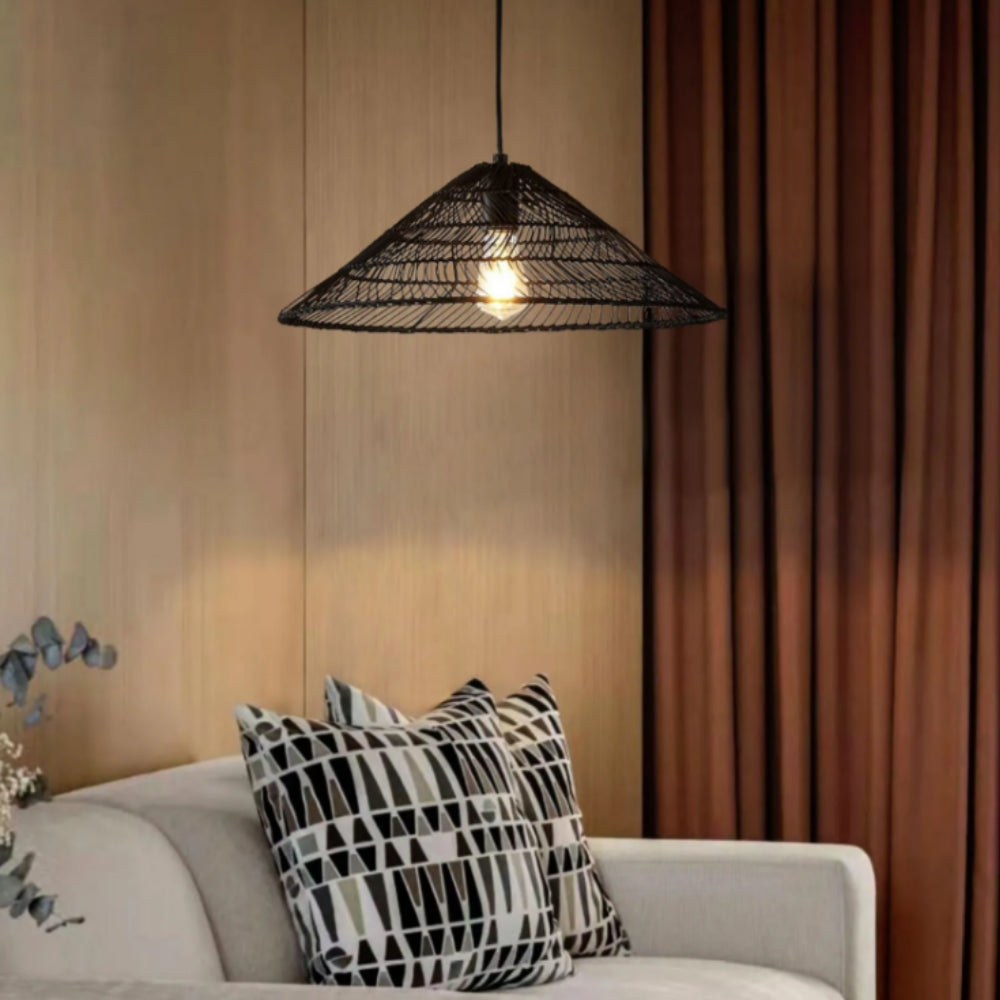 Nova Black Rattan Pendant Light