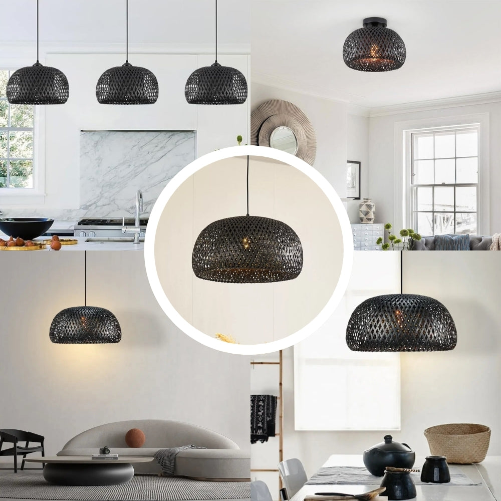 Eskil Black Bamboo Pendant Light Shade