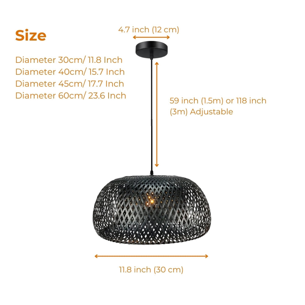 Eskil Black Bamboo Pendant Light Shade