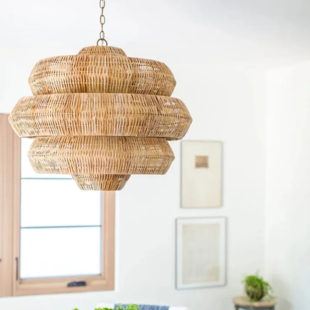Antibes Extra Large Multi-Tiered Rattan Chandelier
