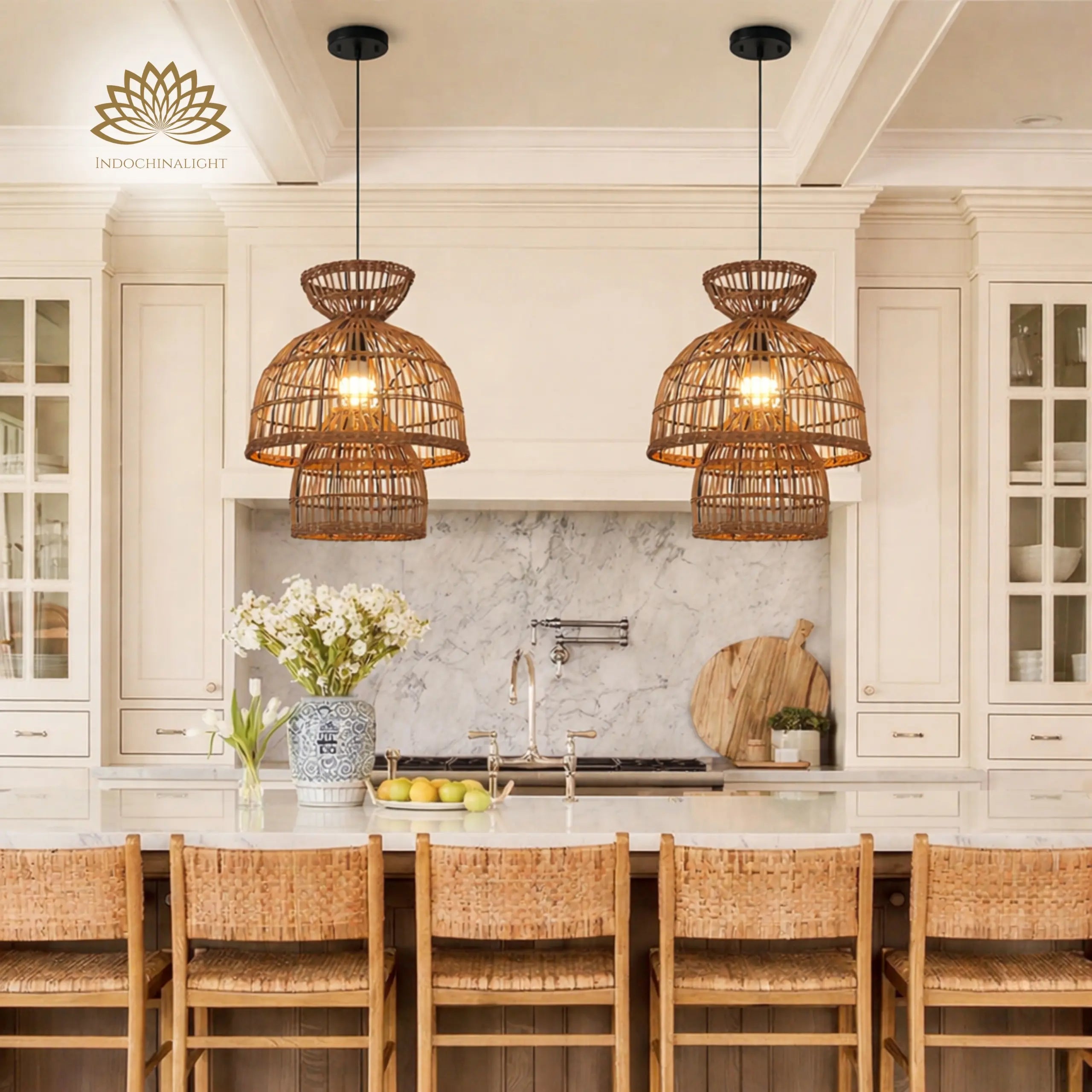 Boira II Rattan Pendant Light 16 Inches