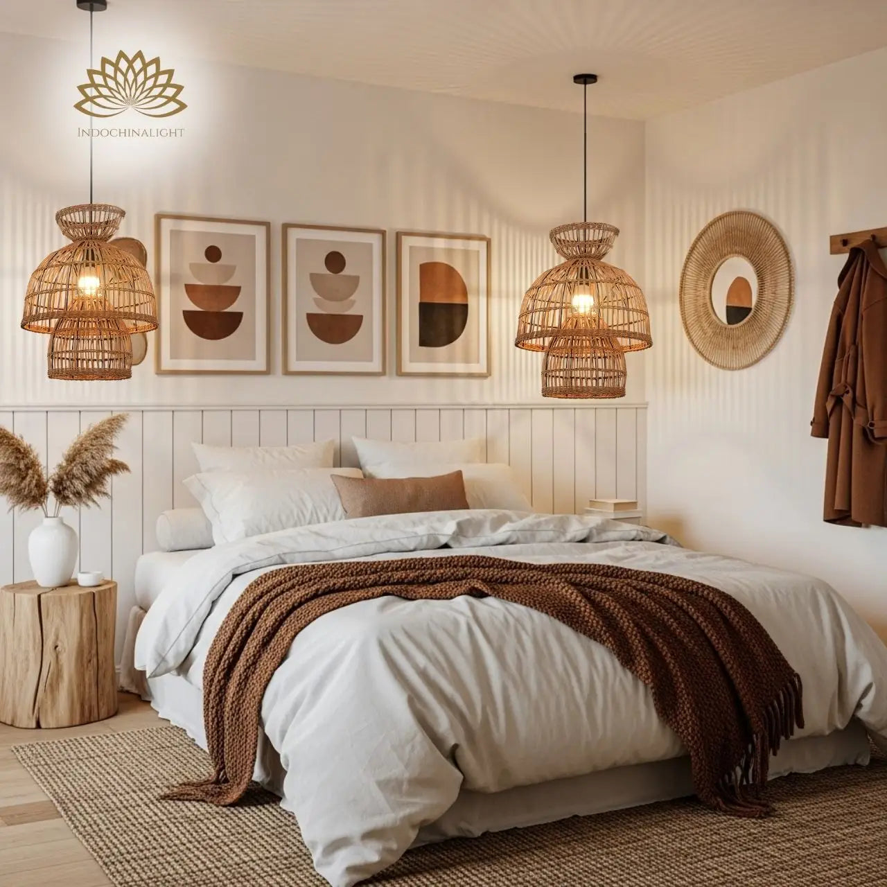 Boira II Rattan Pendant Light 16 Inches
