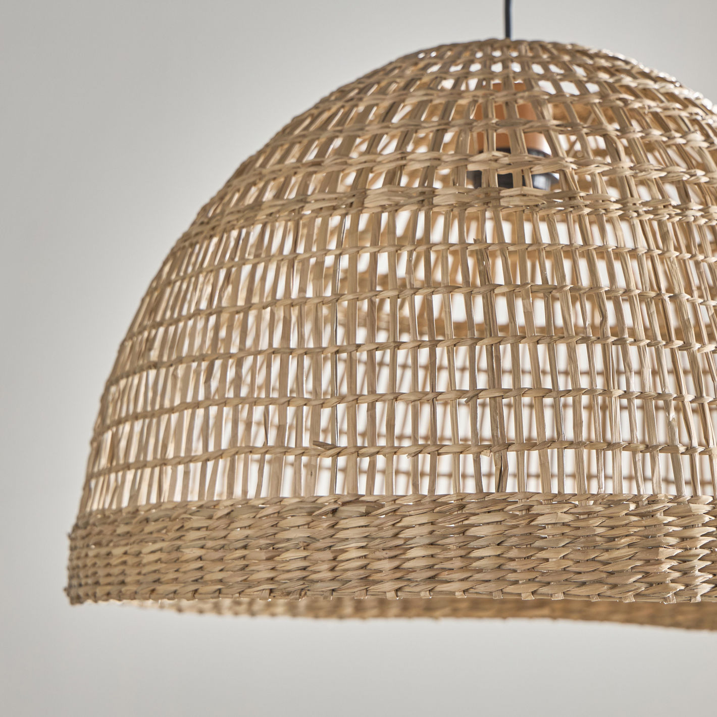 Bonin Large Dome Woven Rattan Pendant Light