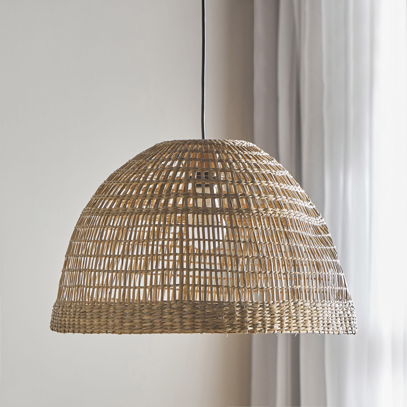Bonin Large Dome Woven Rattan Pendant Light
