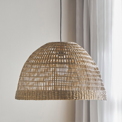 Bonin Large Dome Woven Rattan Pendant Light