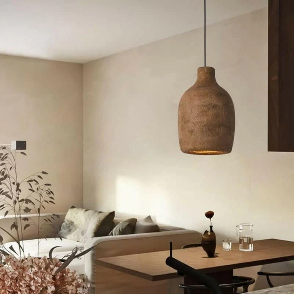 Vase Ceramic Resin Wabi Sabi Pendant Light