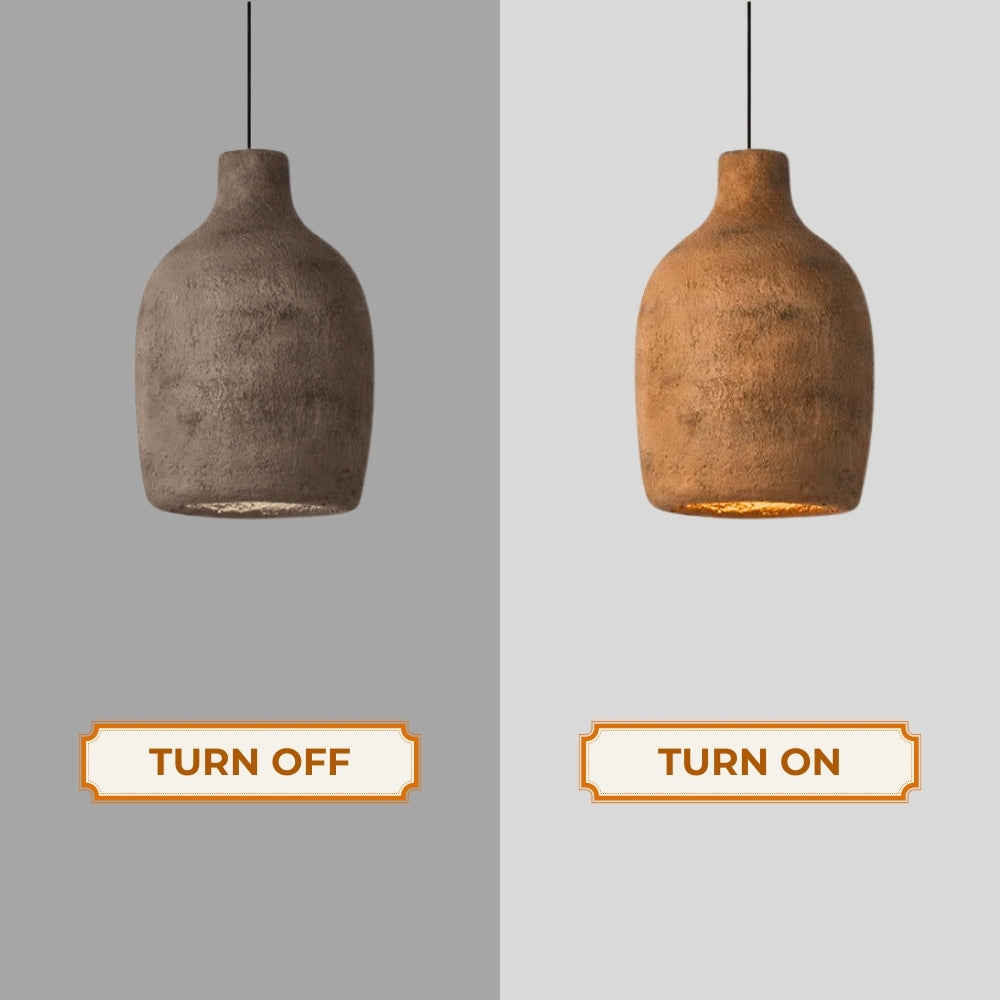 Vase Ceramic Resin Wabi Sabi Pendant Light