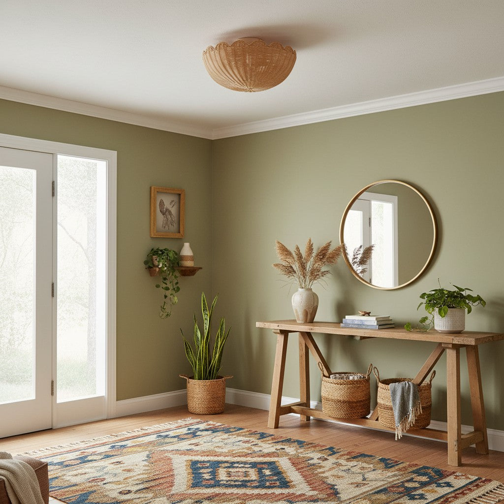 Bubble Rattan Flower Ceiling Light – Scallop Shape