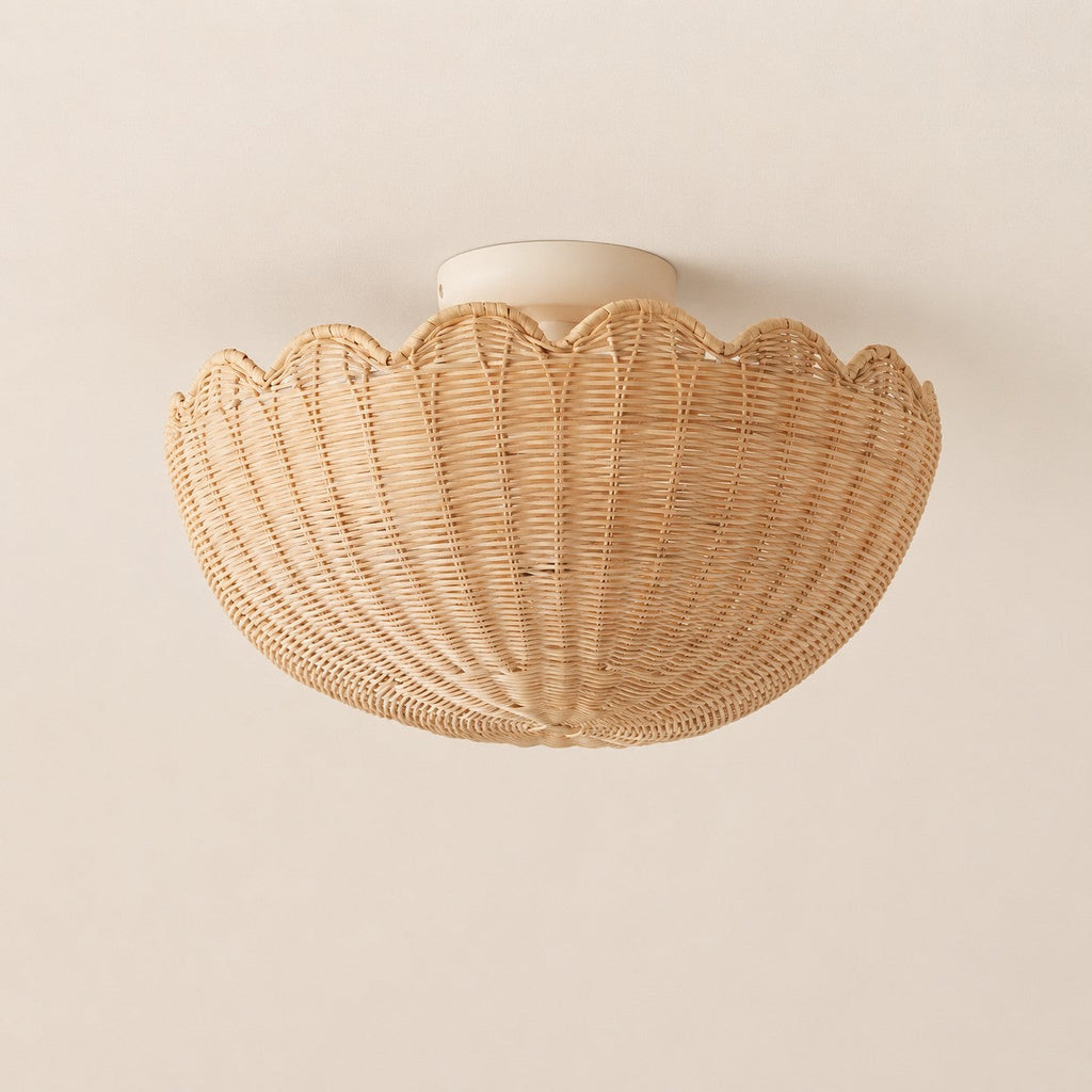 Bubble Rattan Flower Ceiling Light – Scallop Shape